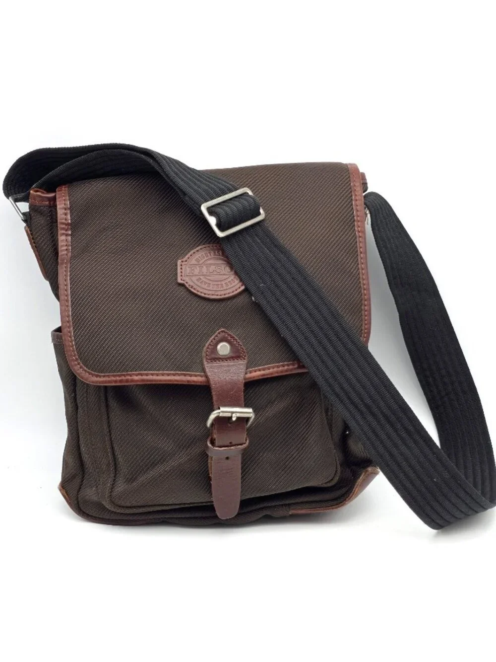 Filson Messenger Bag Mens Medium Brown Rugged Twill Leather Field Crossbody USA